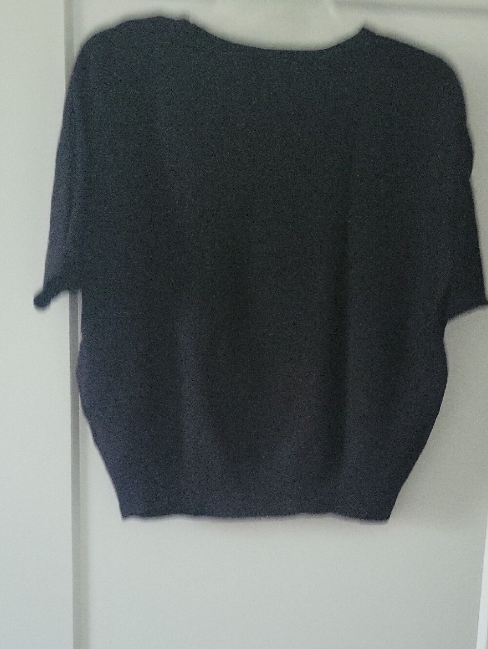 NWOT Quince Women's Black Crewneck Dolman-Sleeve Link Knit Sweater - Picture 4 of 4